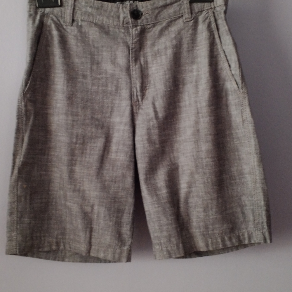 Gray Linen Blend Shorts